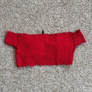 J. Crew smocked off-the-shoulder swim top